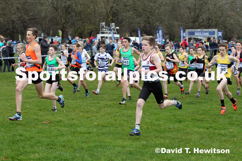 Boys under-13s, 2019 European Cross Country Trials and British Cross Challenge, Sefton Park, Liverpool.  Photo: David T. Hewitson/Sports for All Pics